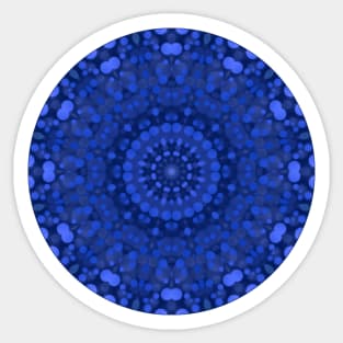 Blue and Black Kaleidoscope Style Mandala Sticker